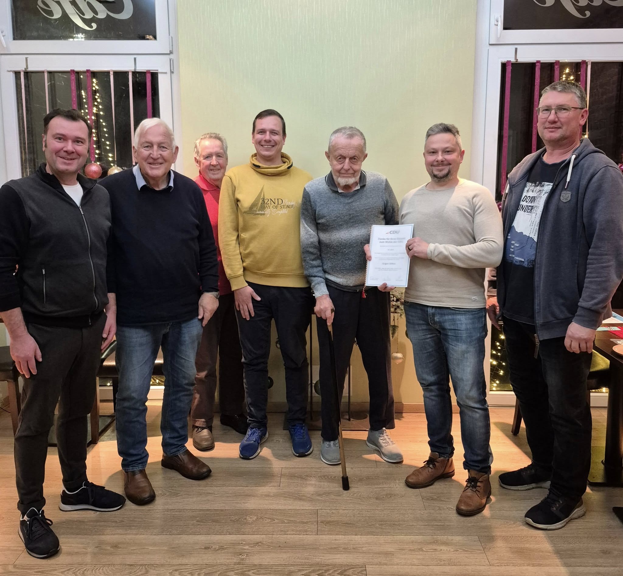 Ehrung für 63 Jahre Treue zur CDU - Jürgen Ditten ausgezeichnet Ehrung für 63 Jahre Treue zur CDU - Jürgen Ditten ausgezeichnet